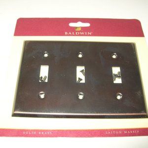 Baldwin 4770.112.CD Venetian Bronze Beveled Edge Solid Brass Triple Toggle NIP G
